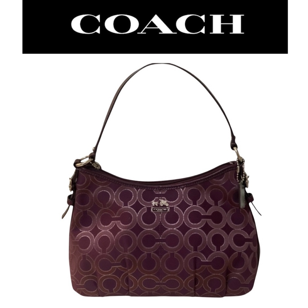 COACH Purple Signature Collection Handbag, EUC